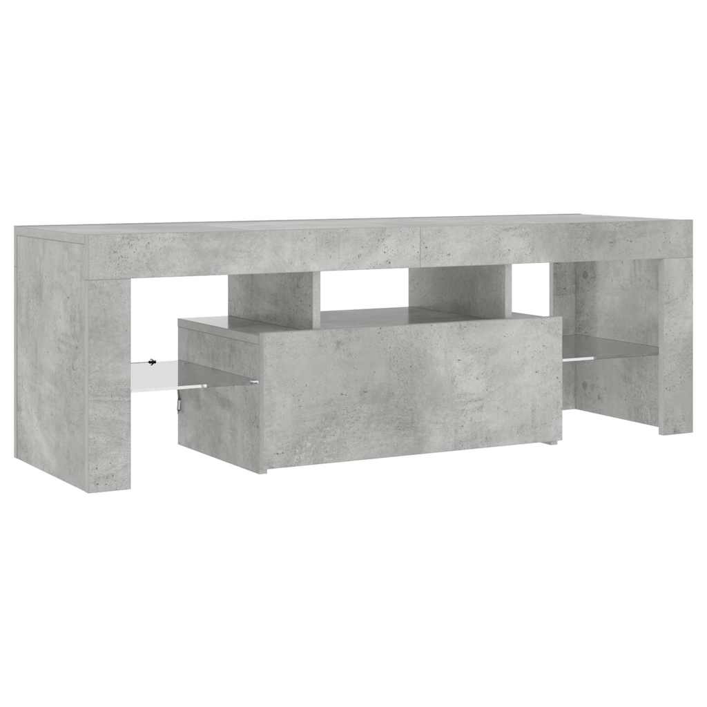TV-Schrank mit LED-Beleuchtung Betongrau 120x35x40 cm