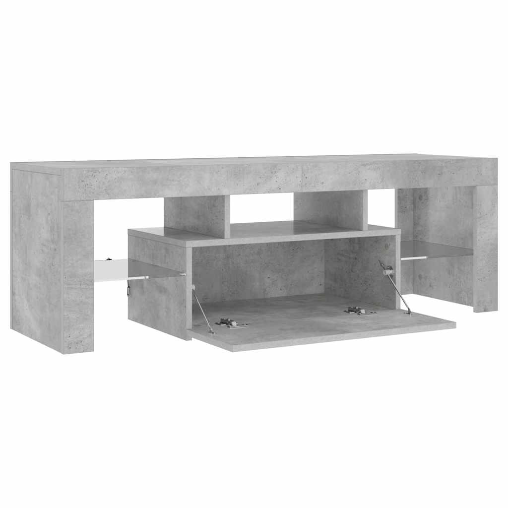 TV-Schrank mit LED-Beleuchtung Betongrau 120x35x40 cm