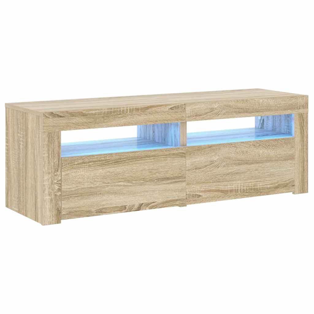 TV-Schrank mit LED-Leuchten Sonoma-Eiche 120x35x40 cm