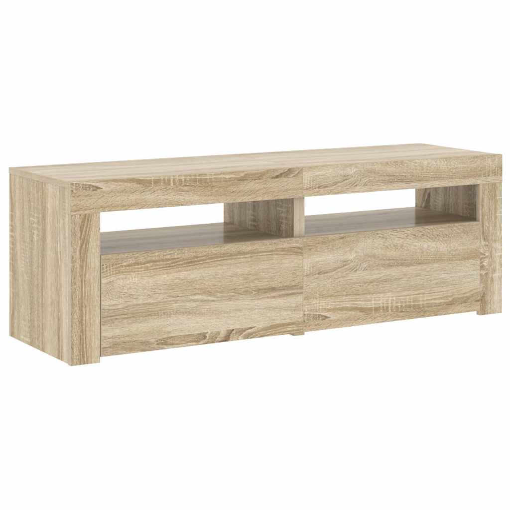 TV-Schrank mit LED-Leuchten Sonoma-Eiche 120x35x40 cm