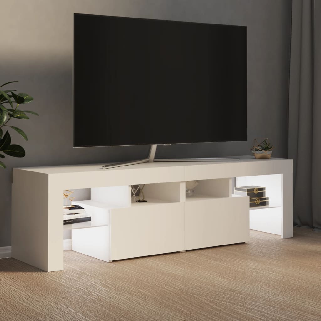 Meuble TV avec éclairage LED blanc 140x36,5x40 cm