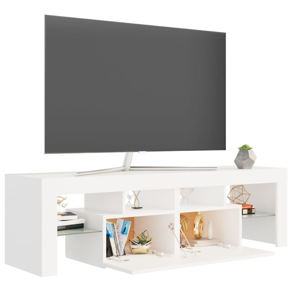 Meuble TV avec éclairage LED blanc 140x36,5x40 cm