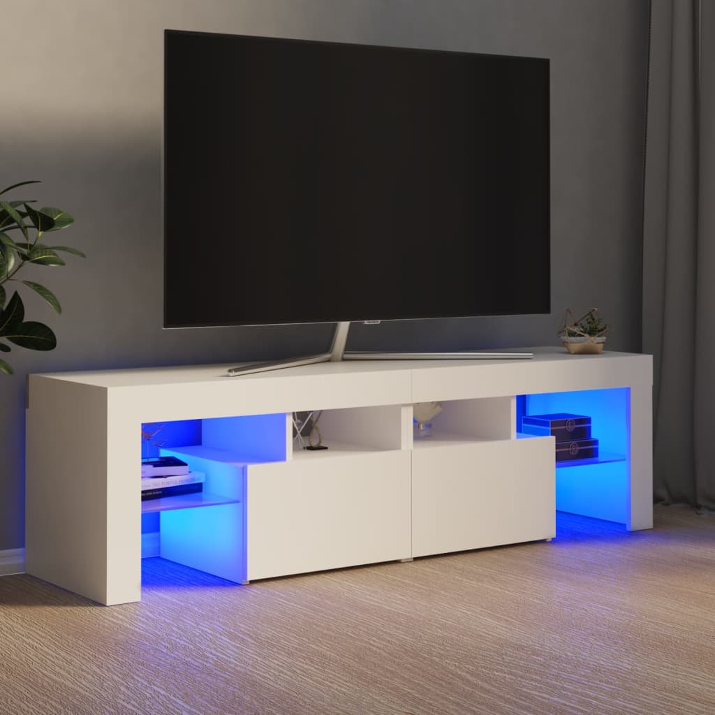 Meuble TV avec éclairage LED blanc 140x36,5x40 cm