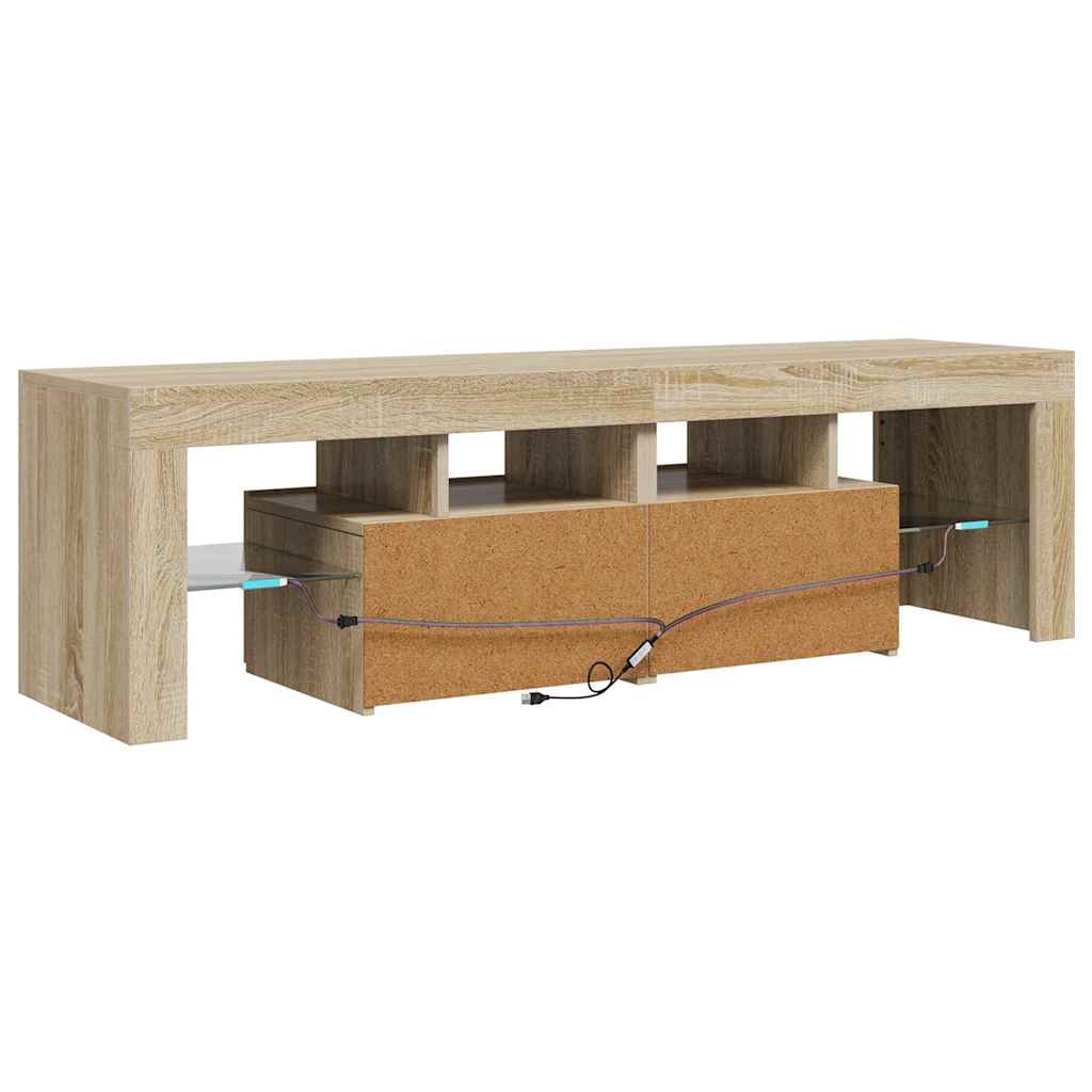 TV-Schrank mit LED-Beleuchtung Sonoma-Eiche 140x36,5x40 cm