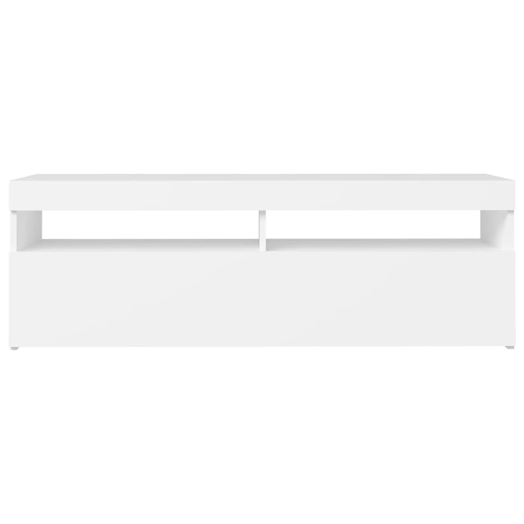 Meuble TV avec lumières LED blanc 120x35x40 cm