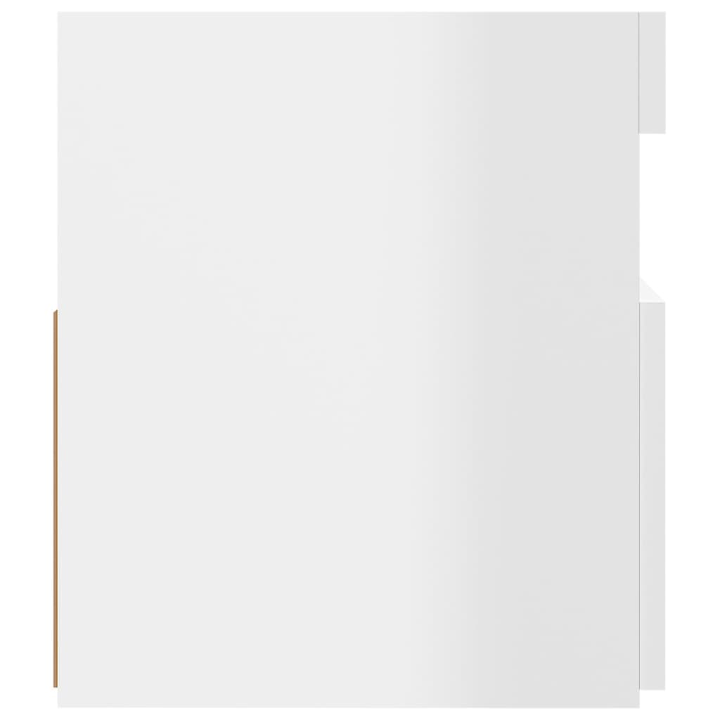 TV cabinet with LED lights high-gloss white 120x35x40 cm