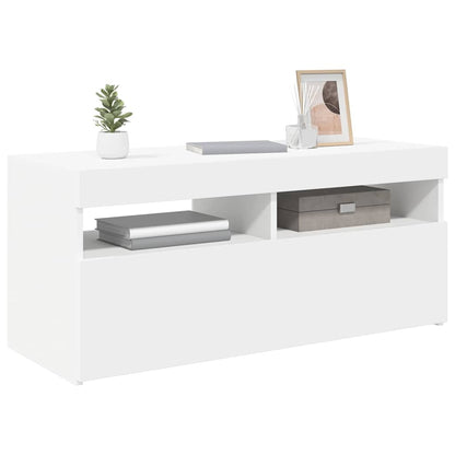 TV-Schrank mit LED-Leuchten Weiß 90x35x40 cm