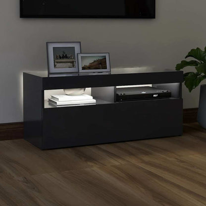 TV-Schrank mit LED-Leuchten Sonoma-Eiche 90x35x40 cm
