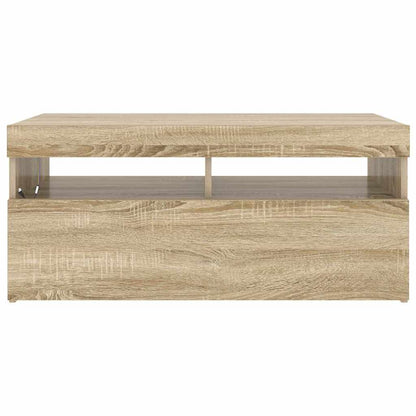 TV-Schrank mit LED-Leuchten Sonoma-Eiche 90x35x40 cm