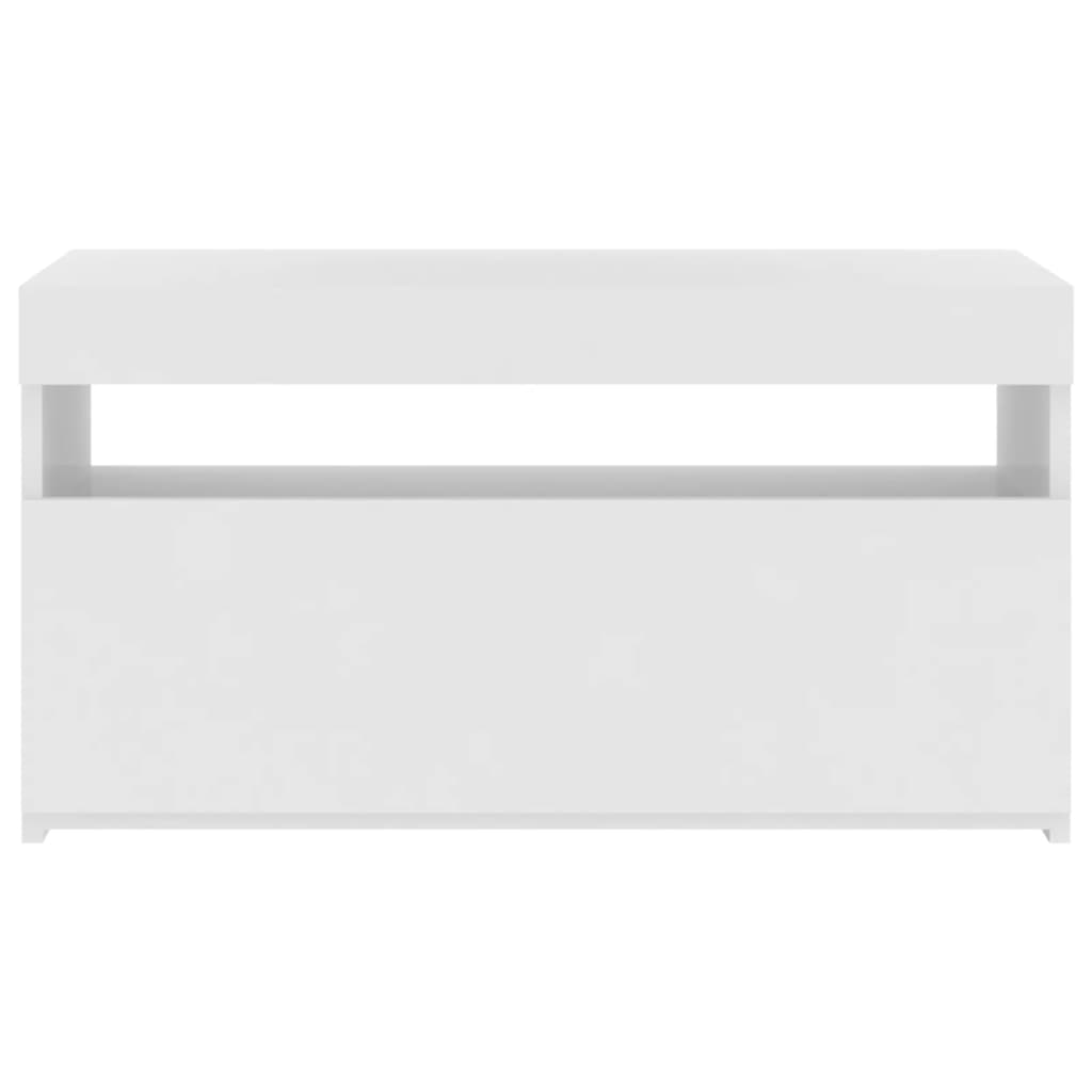 Meuble TV avec lumières LED blanc 75x35x40 cm