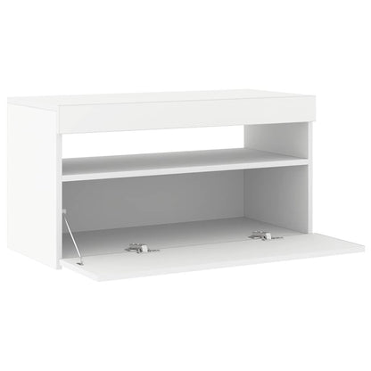 TV-Schrank mit LED-Leuchten Weiß 75x35x40 cm