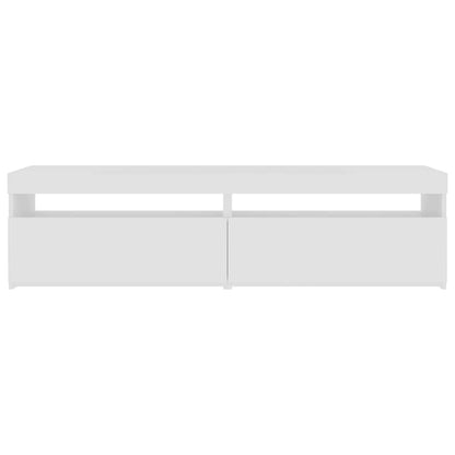 TV-Schränke 2 Stk. mit LED-Leuchten Weiß 75x35x40 cm