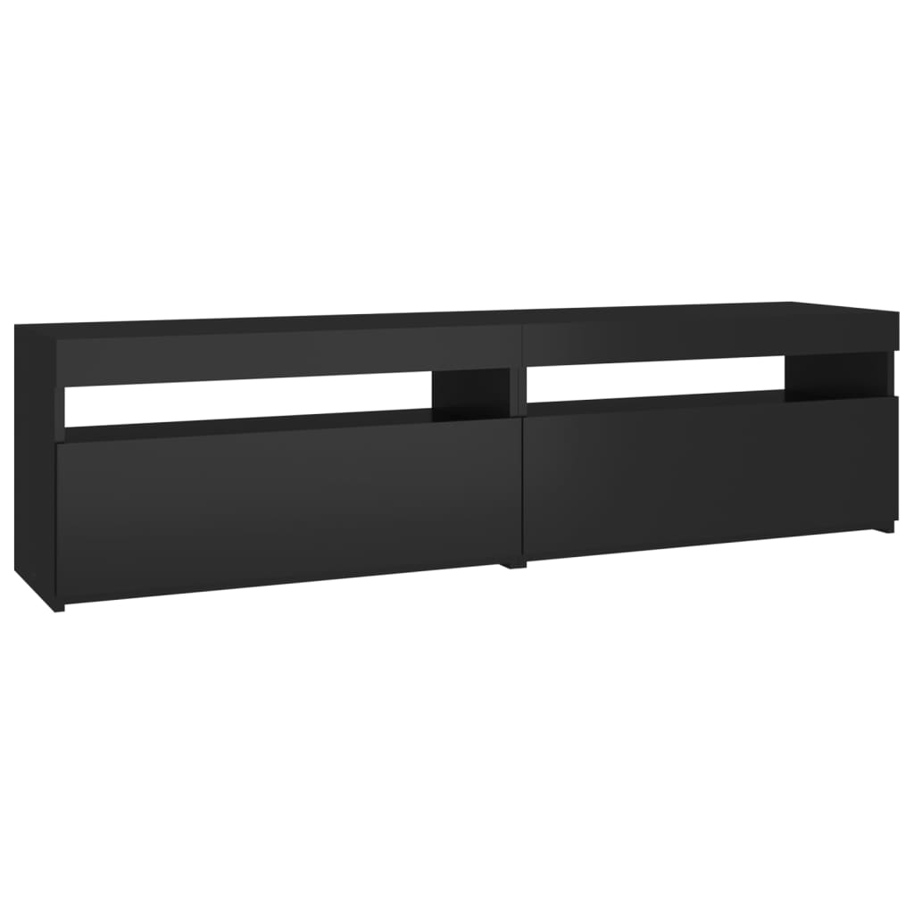Meubles TV 2 pcs. avec lumières LED noir 75x35x40 cm
