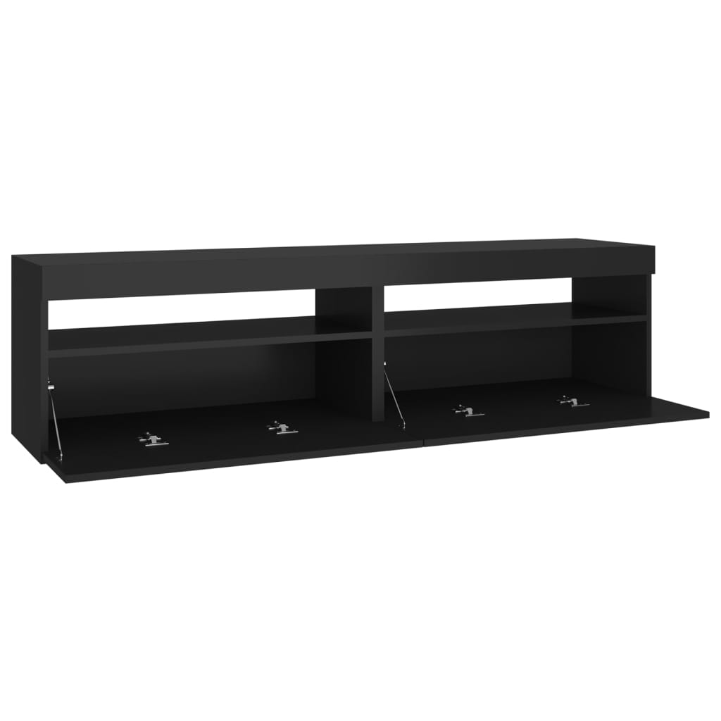 Meubles TV 2 pcs. avec lumières LED noir 75x35x40 cm
