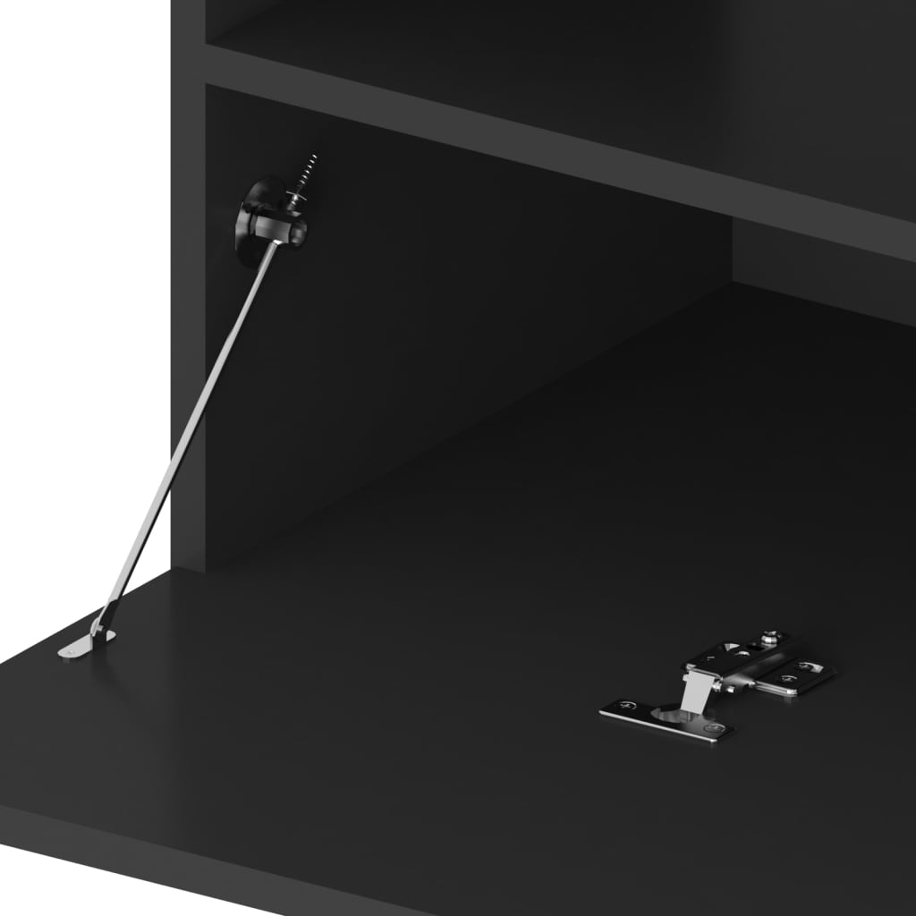 Meubles TV 2 pcs. avec lumières LED noir 75x35x40 cm