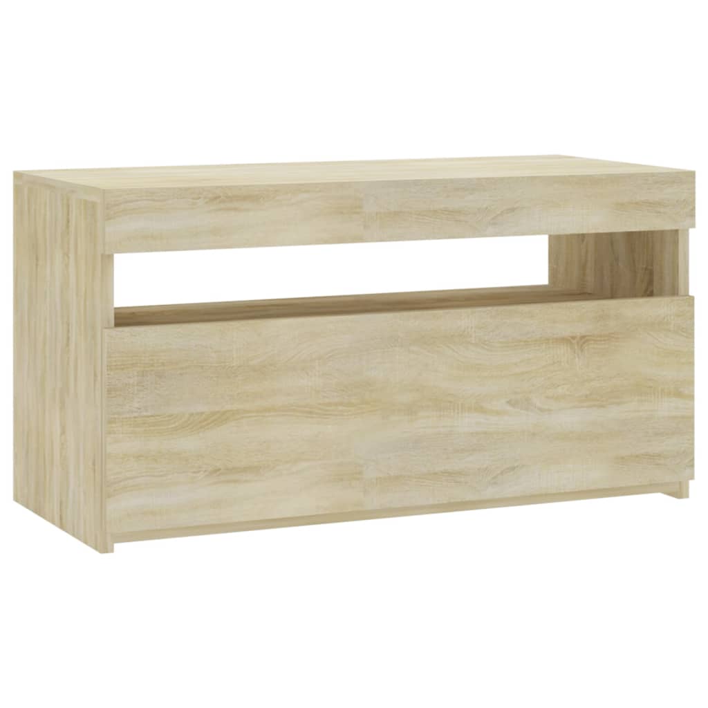 Meuble TV avec lumières LED Chêne Sonoma 75x35x40 cm