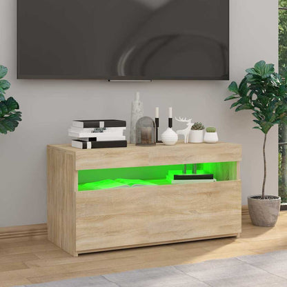 TV-Schrank mit LED-Leuchten Sonoma-Eiche 75x35x40 cm