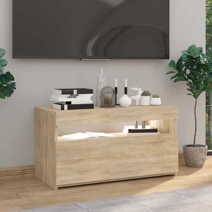 TV-Schrank mit LED-Leuchten Sonoma-Eiche 75x35x40 cm