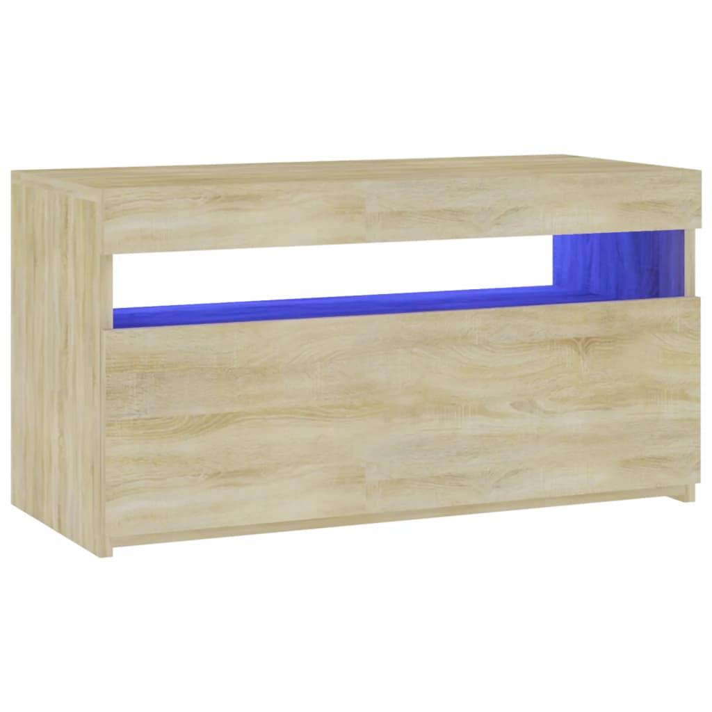 Meuble TV avec lumières LED Chêne Sonoma 75x35x40 cm