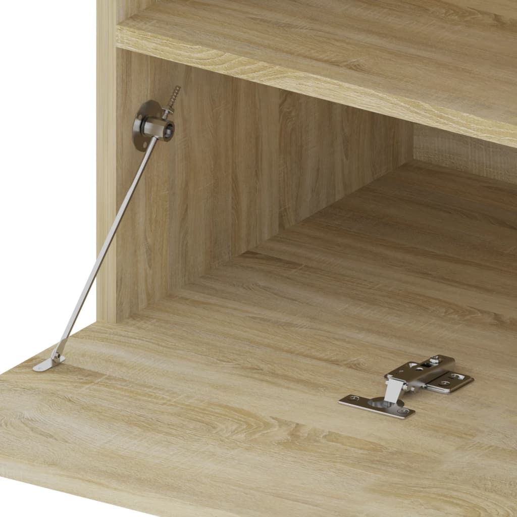 Meuble TV avec lumières LED Chêne Sonoma 75x35x40 cm