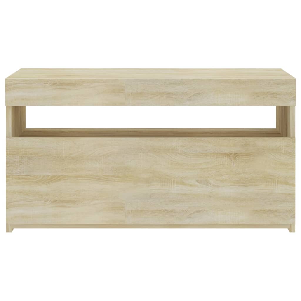 Meuble TV avec lumières LED Chêne Sonoma 75x35x40 cm