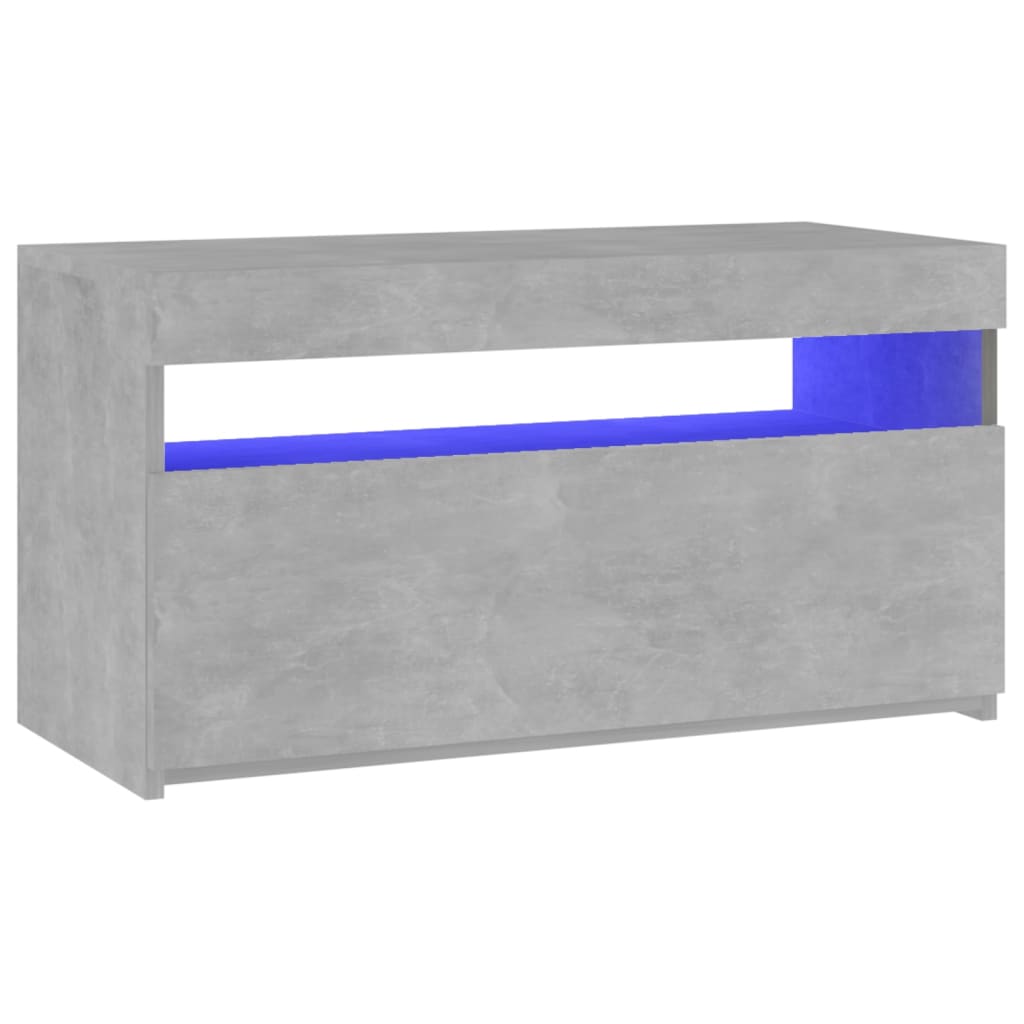 TV cabinet with LED lights concrete grey 75x35x40 cm
