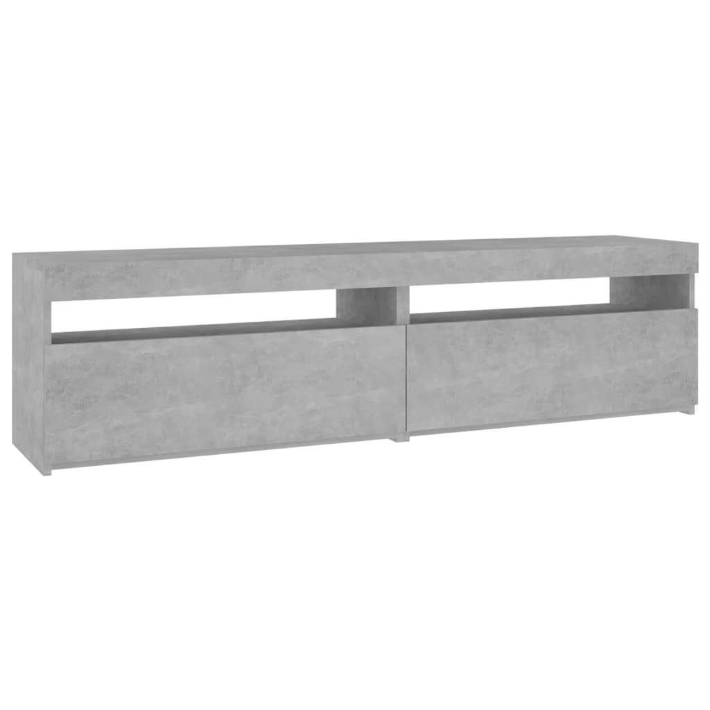 Meubles TV 2 pièces avec lumières LED gris béton 75x35x40 cm