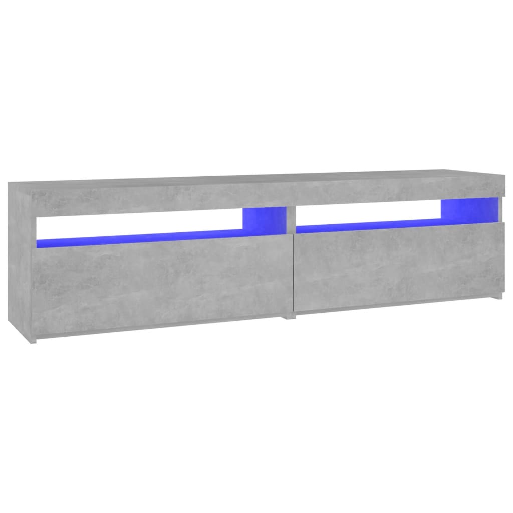 Meubles TV 2 pièces avec lumières LED gris béton 75x35x40 cm