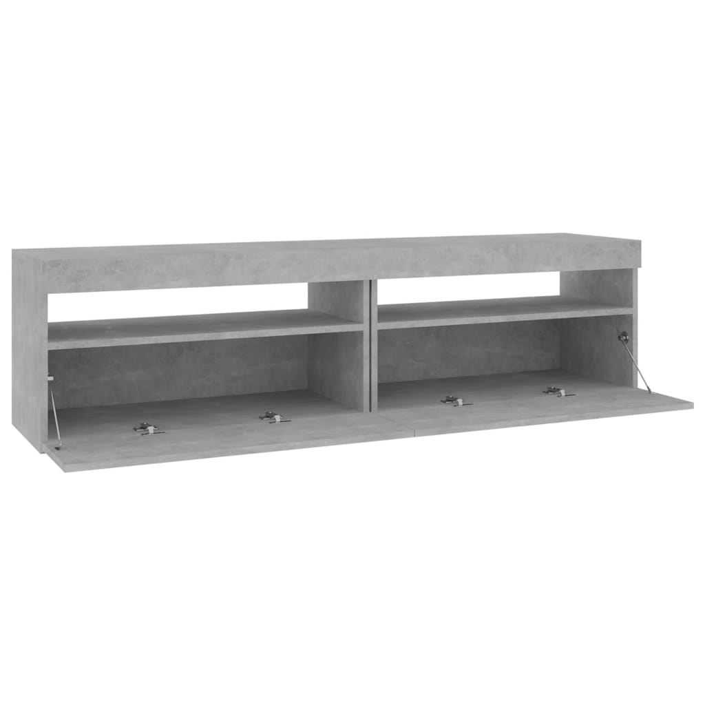 Meubles TV 2 pièces avec lumières LED gris béton 75x35x40 cm