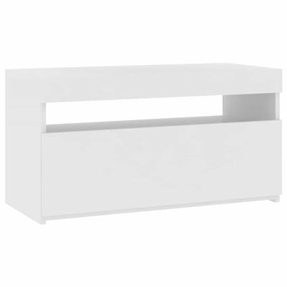 TV-Schrank mit LED-Leuchten Hochglanz-Weiß 75x35x40 cm