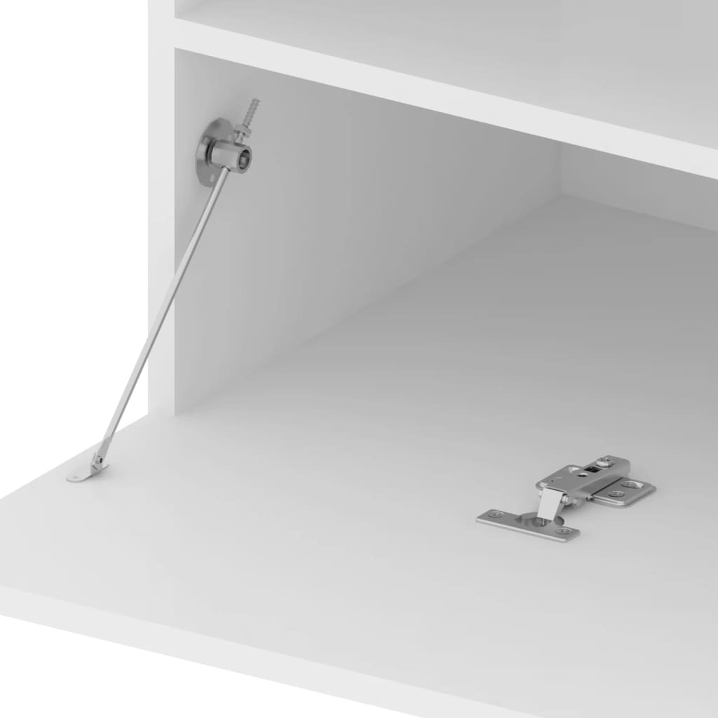 Meubles TV 2 pièces avec lumières LED blanc brillant 75x35x40 cm