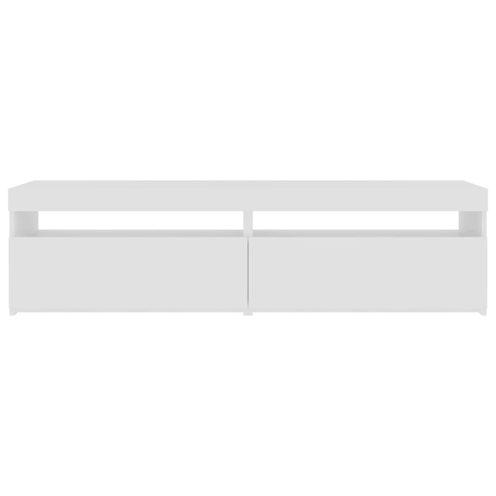 Meubles TV 2 pièces avec lumières LED blanc brillant 75x35x40 cm