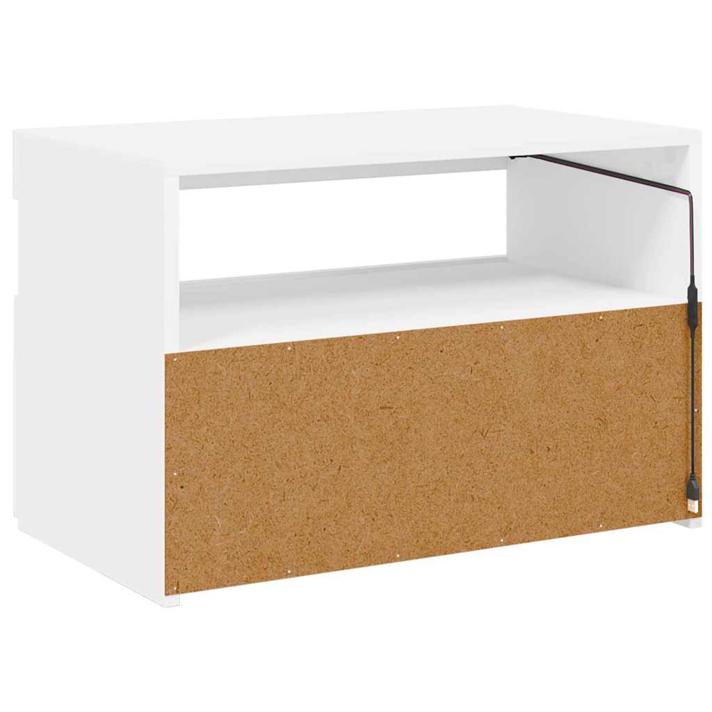 TV-Schrank mit LED-Leuchten Weiß 60x35x40 cm