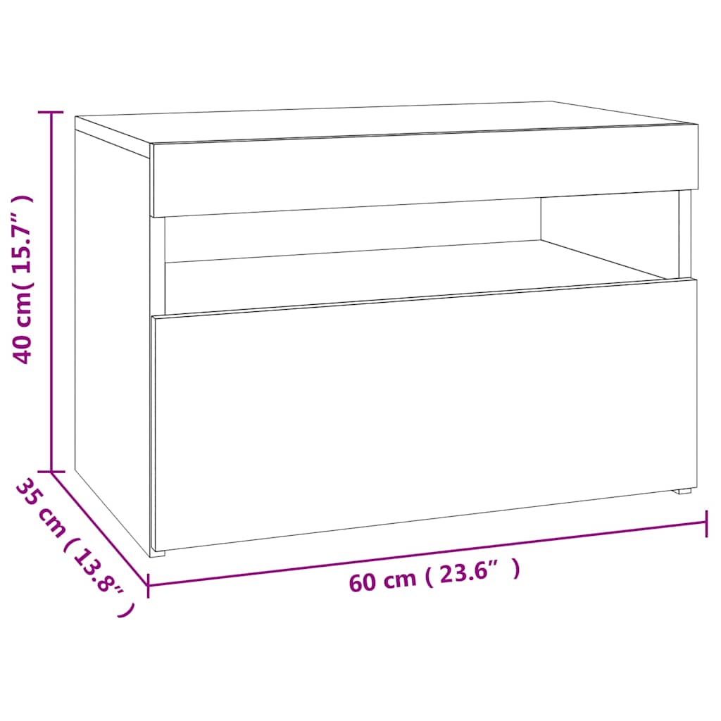 TV-Schrank mit LED-Leuchten Sonoma-Eiche 60x35x40 cm