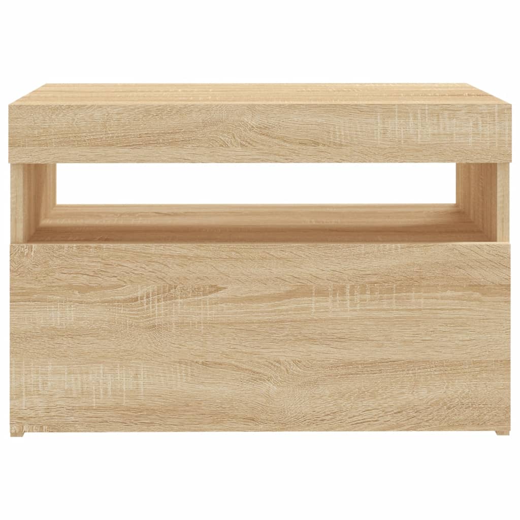 Meuble TV avec lumières LED Chêne Sonoma 60x35x40 cm