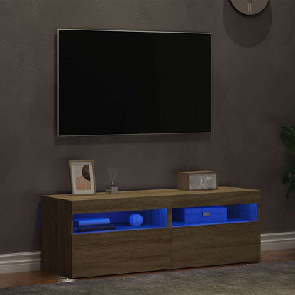 TV-Schränke LED-Leuchten 2 Stk. Sonoma-Eiche 60x35x40 cm