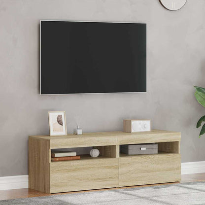TV-Schränke LED-Leuchten 2 Stk. Sonoma-Eiche 60x35x40 cm