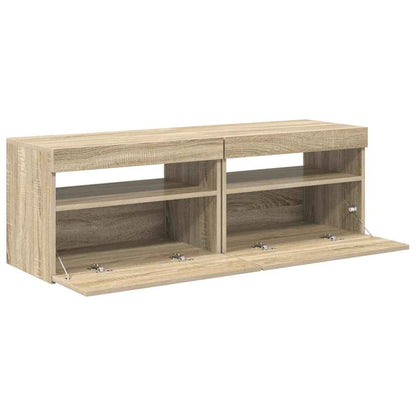 TV-Schränke LED-Leuchten 2 Stk. Sonoma-Eiche 60x35x40 cm
