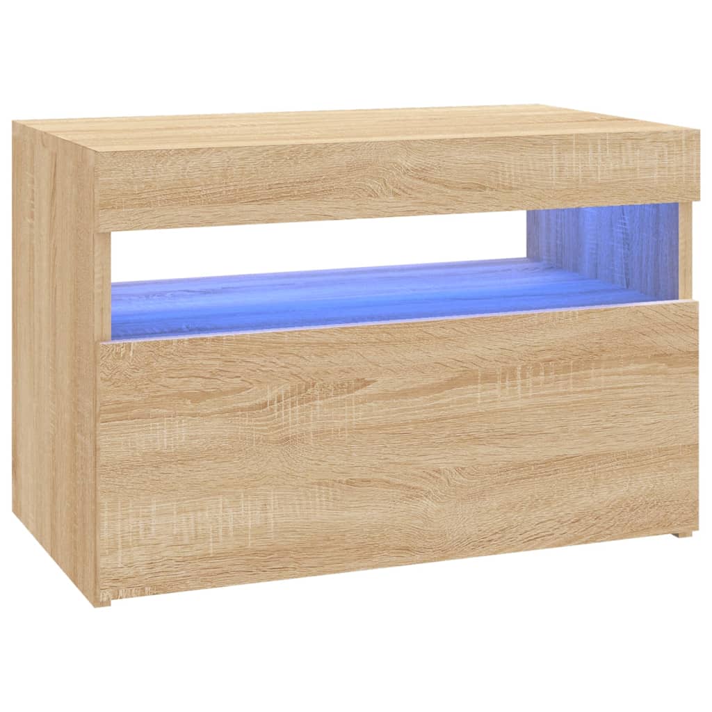 Meubles TV lumières LED 2 pcs. Chêne Sonoma 60x35x40 cm