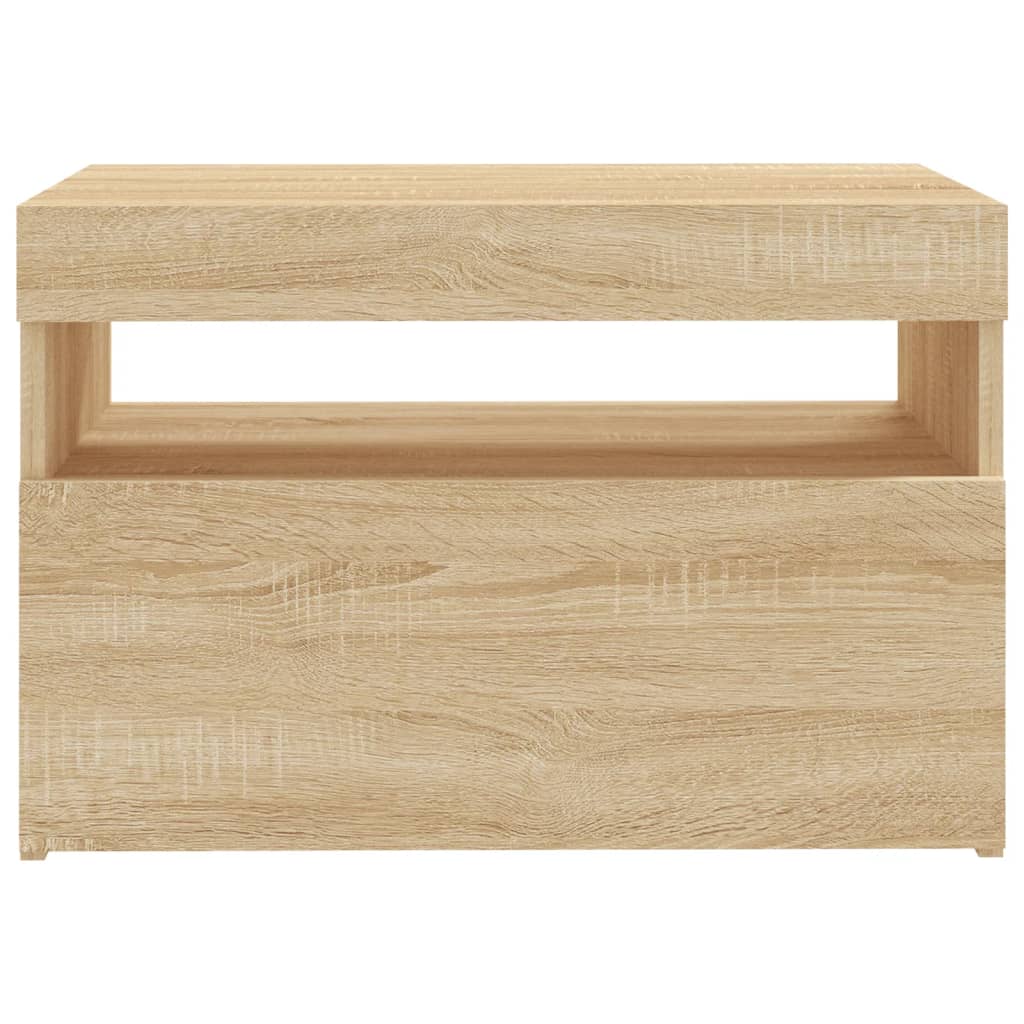 Meubles TV lumières LED 2 pcs. Chêne Sonoma 60x35x40 cm