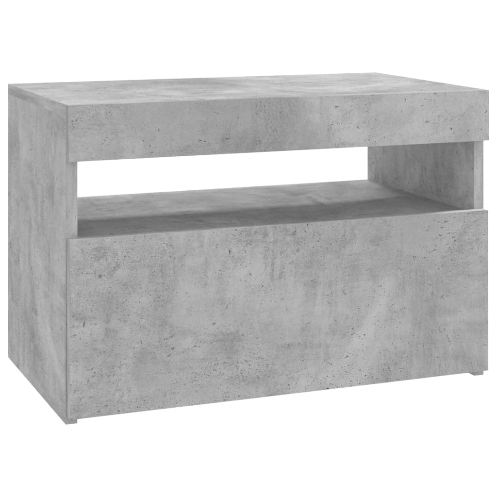 Meubles TV lumières LED 2 pcs gris béton 60x35x40 cm