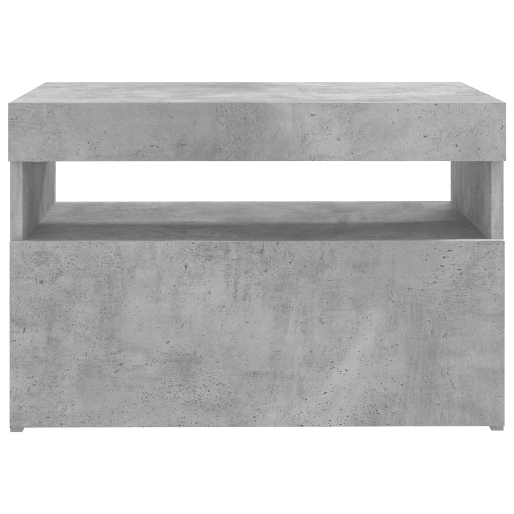 Meubles TV lumières LED 2 pcs gris béton 60x35x40 cm