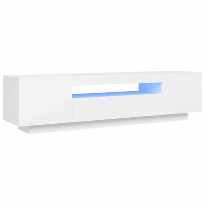 TV-Schrank mit LED-Leuchten Weiß 160x35x40 cm