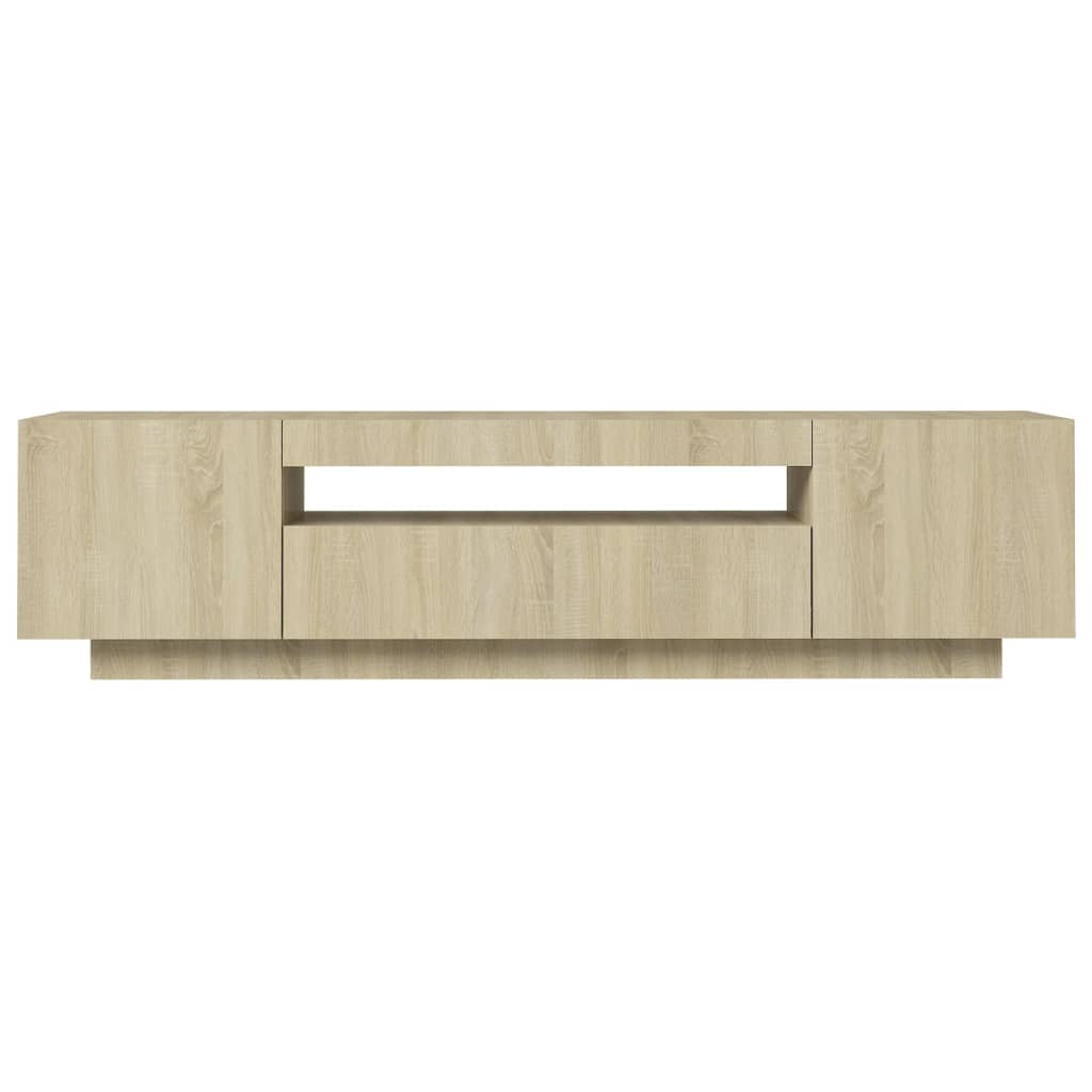 Meuble TV avec lumières LED Chêne Sonoma 160x35x40 cm