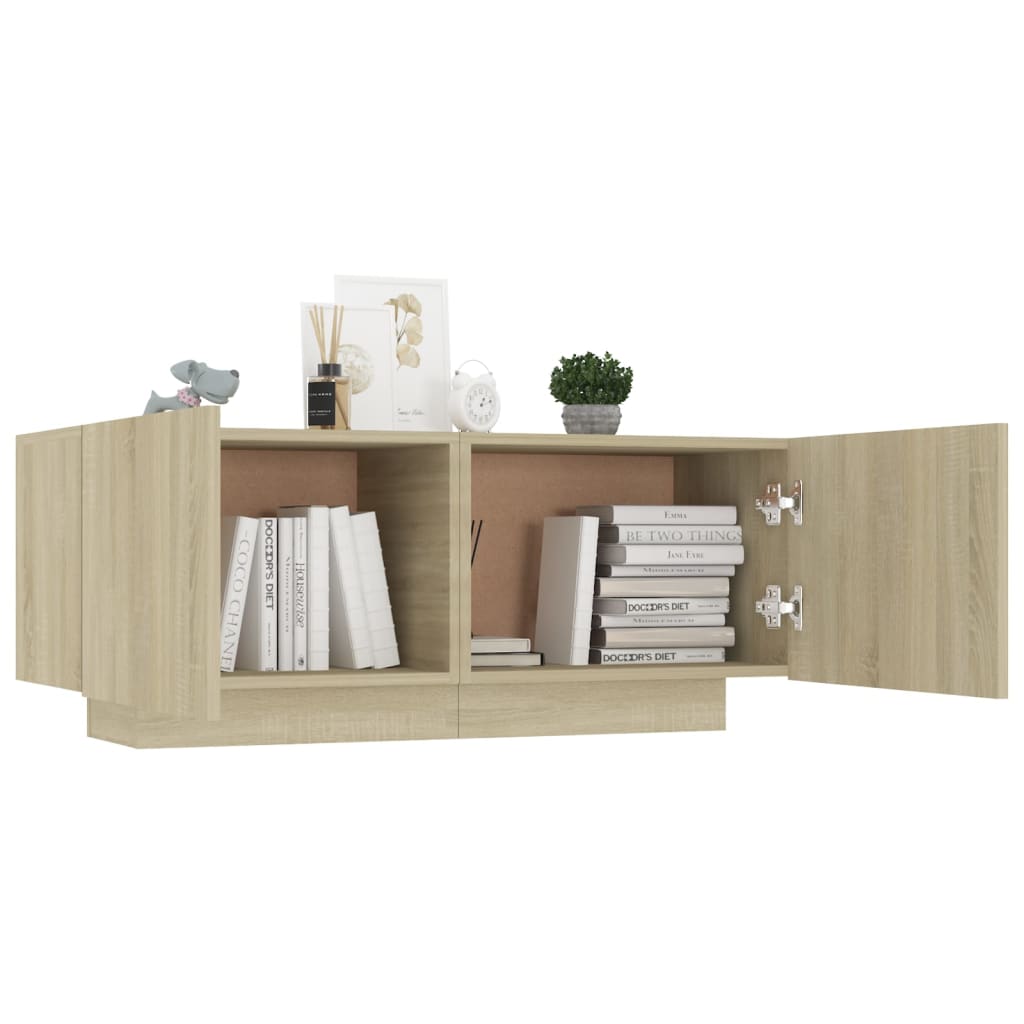 Meuble TV chêne Sonoma 100x35x40 cm matériau bois