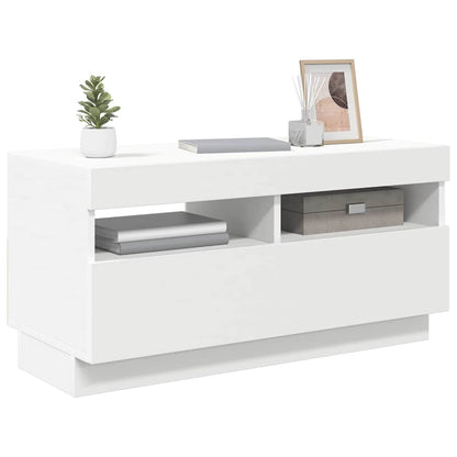 TV-Schrank mit LED-Leuchten Weiß 80x35x40 cm