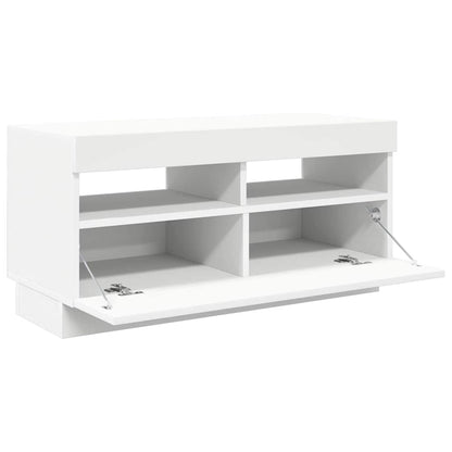 TV-Schrank mit LED-Leuchten Weiß 80x35x40 cm
