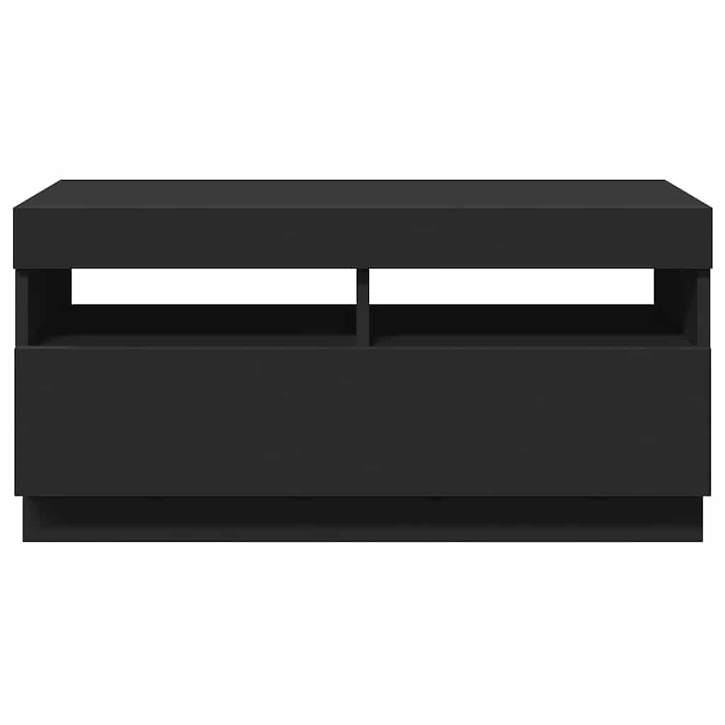 TV-Schrank mit LED-Leuchten Schwarz 80x35x40 cm