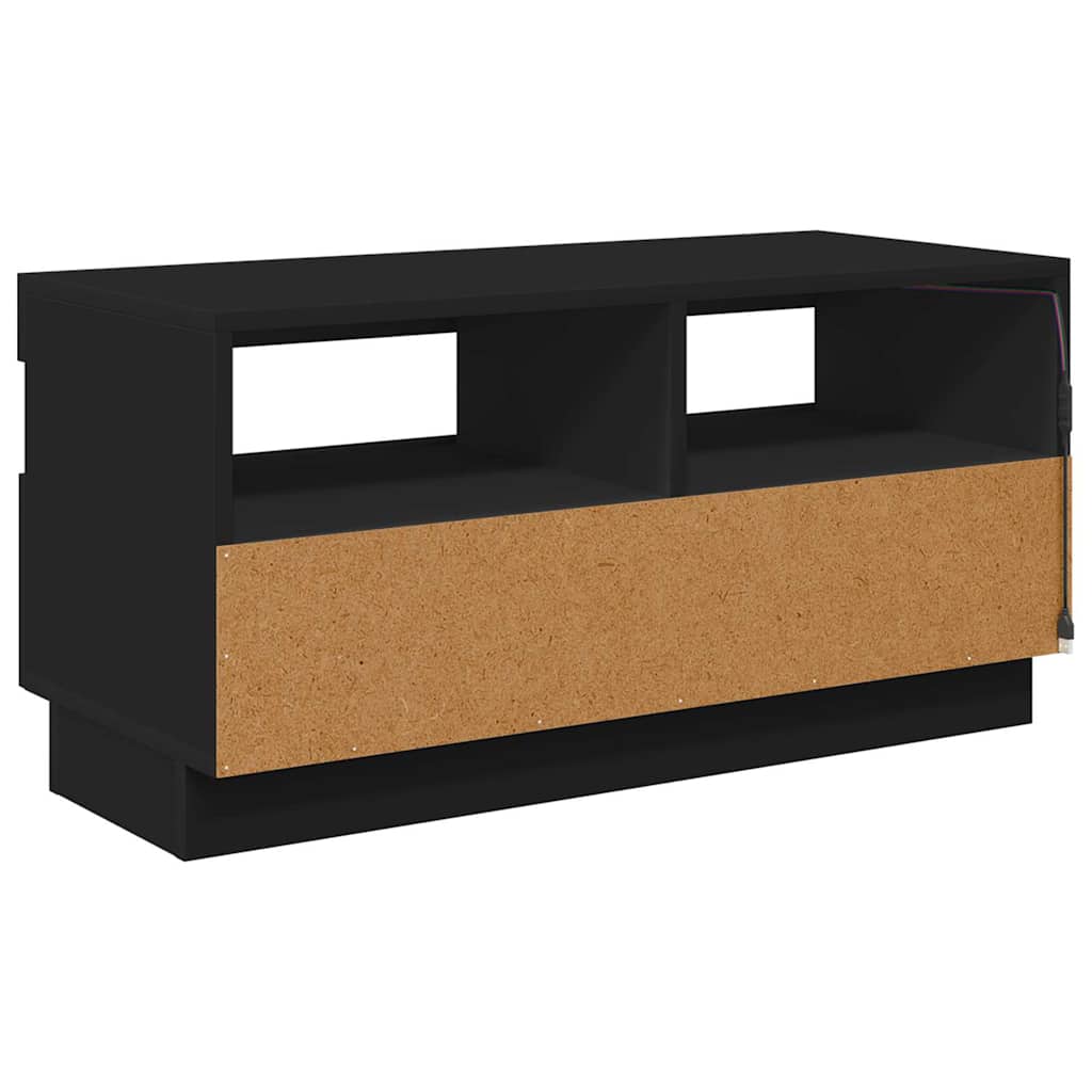 TV-Schrank mit LED-Leuchten Schwarz 80x35x40 cm