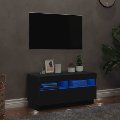 TV-Schrank mit LED-Leuchten Schwarz 80x35x40 cm